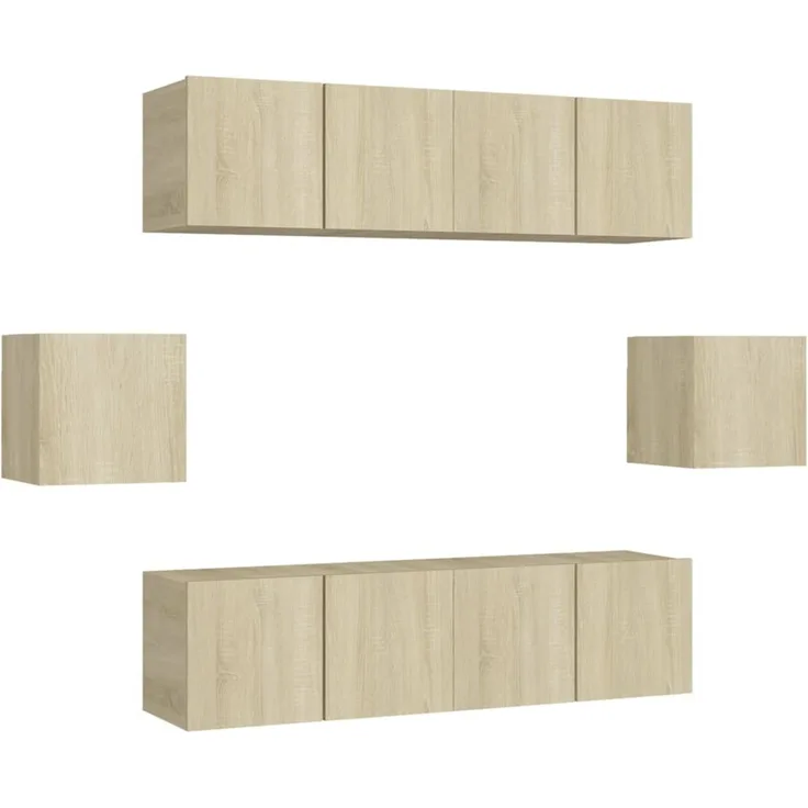 vidaXL 6-tlg. TV-Schrank-Set Sonoma-Eiche Spanplatte [3078997]