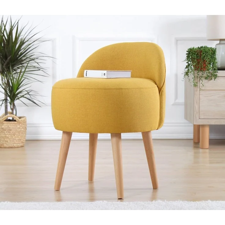 Hanah Home 'Corvile - Yellow' Pouffe, Gelb, 46 x 64 x 46 cm – Bild 2