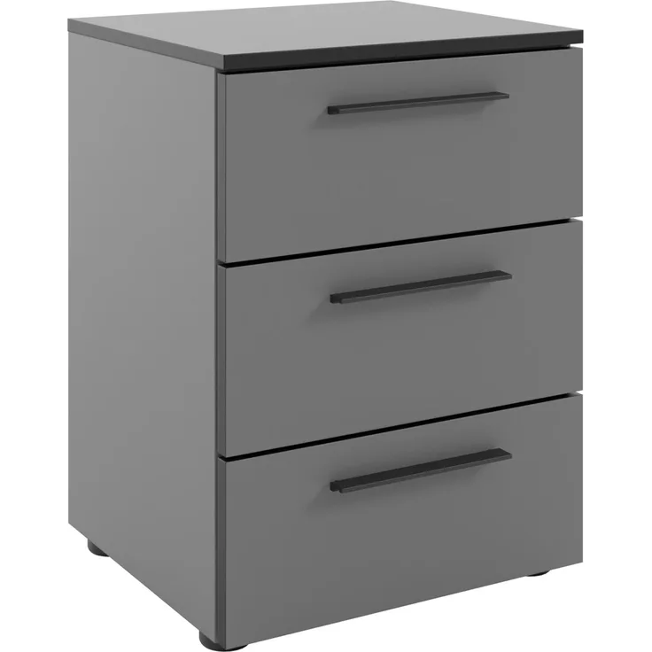Novel 'SOUL' Sideboard, Holznachbildung basalt, 45 x 61.4 x 40 cm, mit 3 Schubladen und Softclose