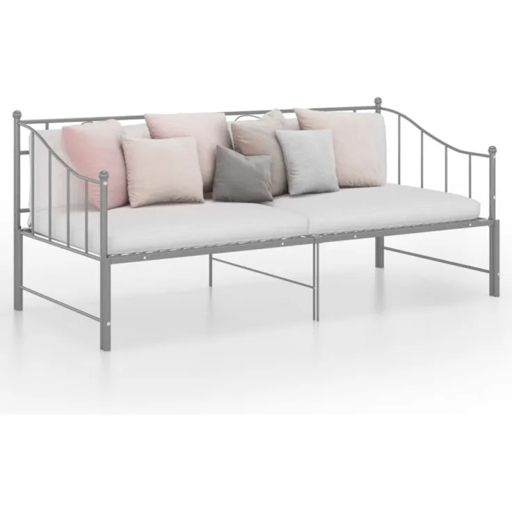 Ausziehsofa Bettgestell Grau Metall 90x200 cm [324778]