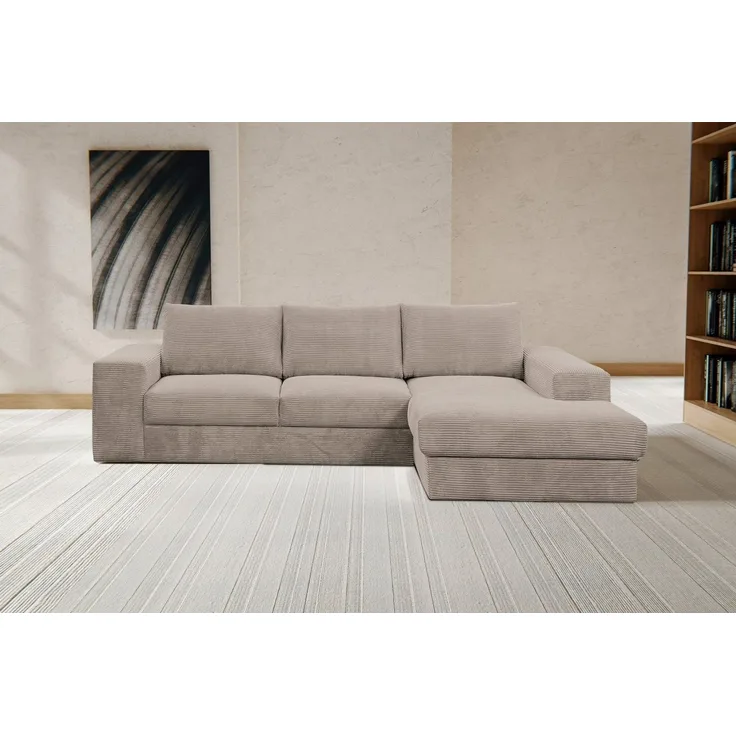 WERK2 Ecksofa Rozzana, Design Ecksofa mit hohem Komfort in trendig-weichem Cord & Breitcord