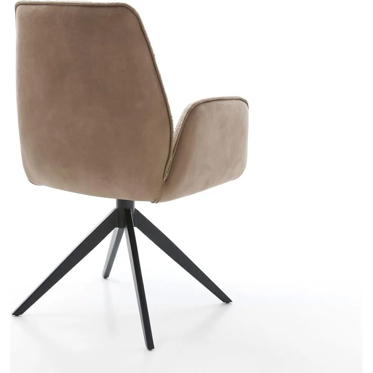Drehstuhl Zoa-Flex Materialmix Schlamm Kreuzgestell breit Schwarz 360° drehbar Wippfunktion Taschenfederkern – Bild 6