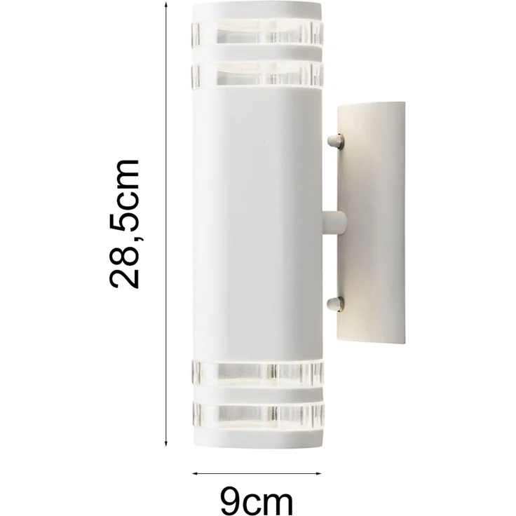 Außenwandleuchte MODENA Up and Down, Aluminium Weiß, Höhe 28,5cm – Bild 3