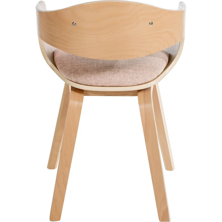 DELUKE® Besucherstuhl LONDON Stoff - 73x49x46cm, Natur/Creme Stoff Holz Gestell Konferenzstuhl Wartezimmerstuhl – Bild 6