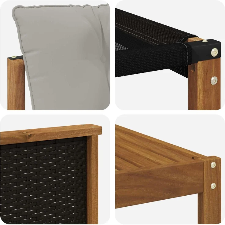vidaXL Outdoor-Sofagarnitur 10 stk. 9-Sitzer Natur und Hellgrau 3382215 – Bild 8