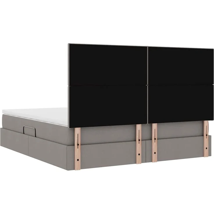vidaXL LED-Speicherbett mit Matratze Taupe 160 x 200 cm Stoff 3372366 – Bild 12