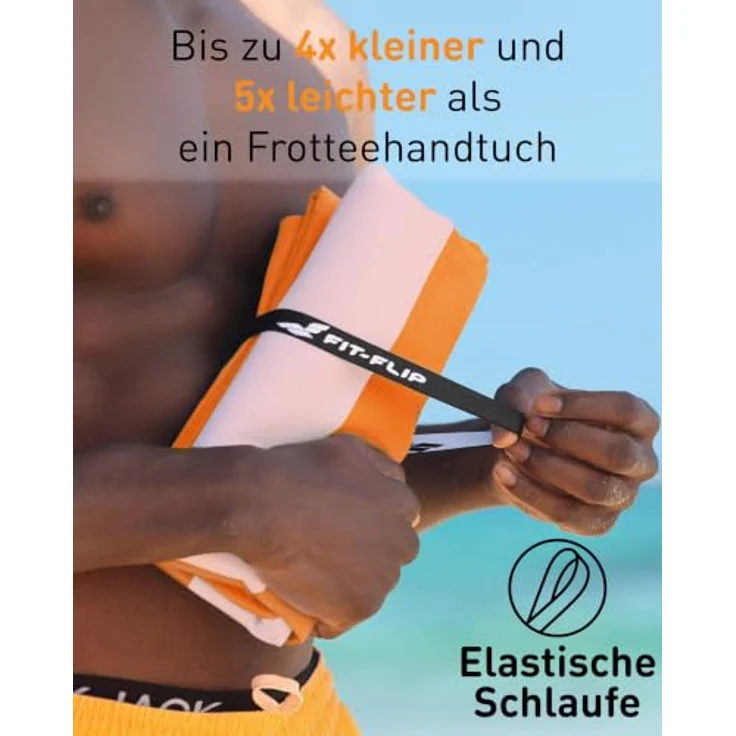 Fit-Flip XXL Mikrofaser Strandtuch, leicht und schnelltrocknend, sandfrei und schmutzabweisend, 90x200cm – Bild 5