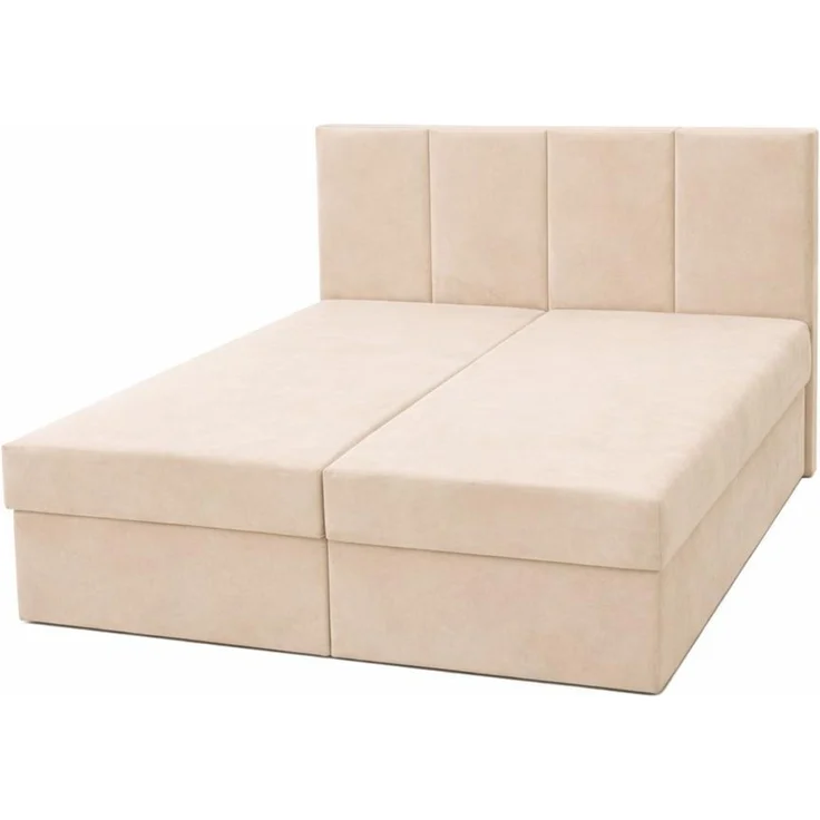 KRISAN MÖBEL Kontinentalbett DREAM1 Beige, Premium-Komfort für Ihr Schlafzimmer mit 2 Bettkasten, Bonell-Federkern Matratze und Topper, 140 x 200 cm – Bild 1