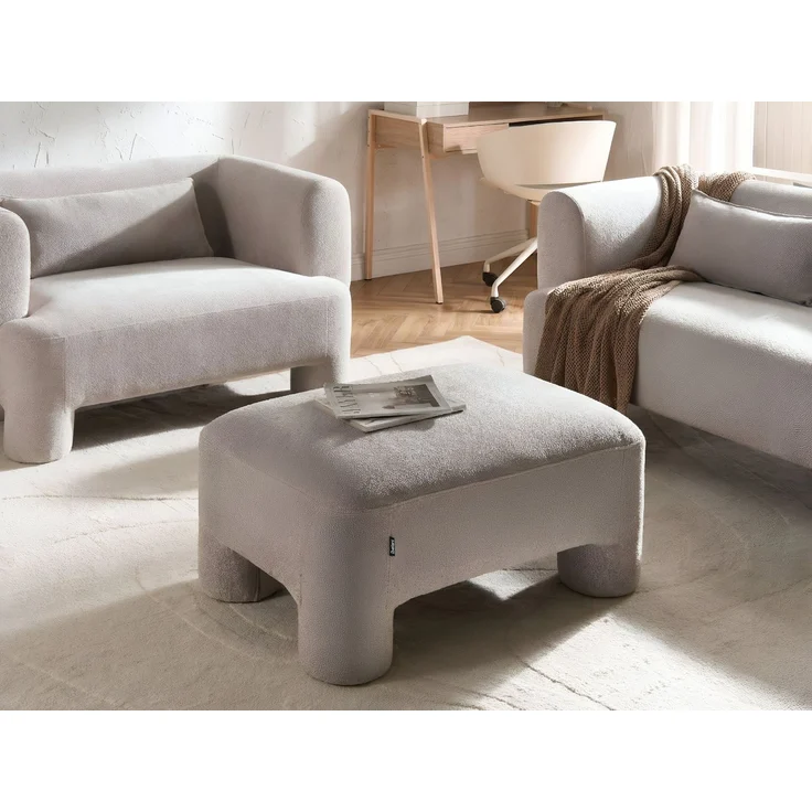 Ottomane HOGBO Stoff Beige – Bild 3