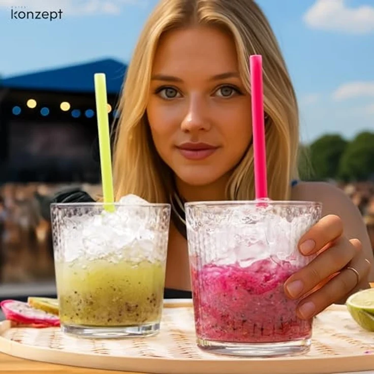 KONZEPT Gläser-Set Transparente Trinkgläser Set 365 ml 6 Stk. Stapelbar, 6-tlg, 6-teilig, Strukturierte Gläser Ideal für Wasser, Saft, Milch – Bild 4