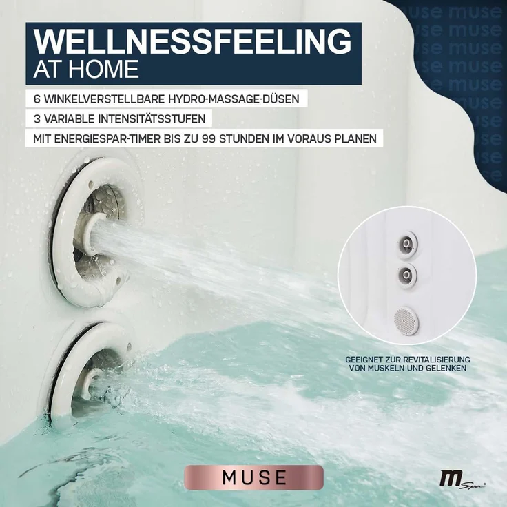 Aufblasbarer Whirlpool rund MSPA CARLTON Outdoor Garten Massage-Düsen Pool – Bild 7