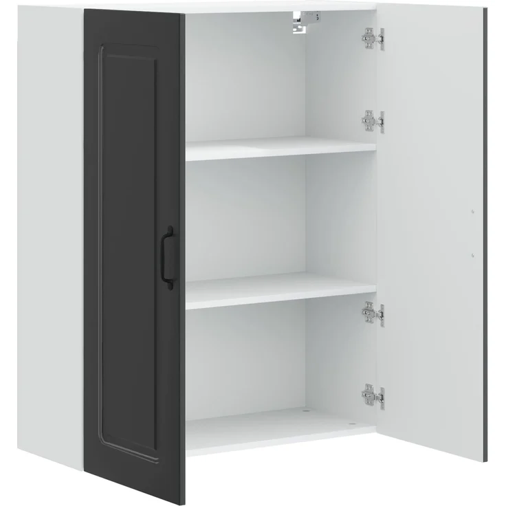 Hängeschrank, Küchenschrank Schwarz 80 x 31 x 100 cm Holzwerkstoff – Bild 5