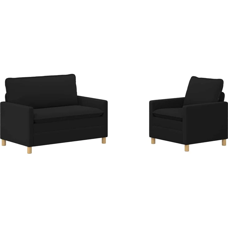 vidaXL Sofa Set 2 stk. Schwarz Stoff 3417039 – Bild 2