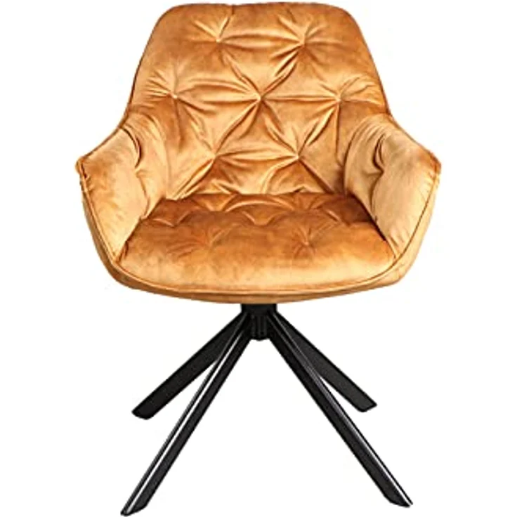 2er-Set Armlehnstuhl Carlton Curry Schwarz drehbar Esszimmerstuhl Polsterstuhl Stoff bequem modern pflegeleicht Stuhlset Küchenstuhl – Bild 8