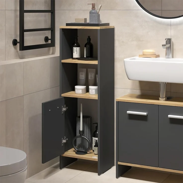 Badmöbel-Set Karli Anthrazit/Goldkraft Eiche 2-teilig Vicco – Bild 4