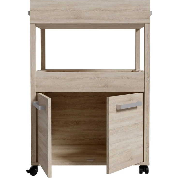 FORTE Home Bar Barschrank mit Rollen, Holzwerkstoff, Beige, 60 x 88,5 x 40 cm – Bild 4