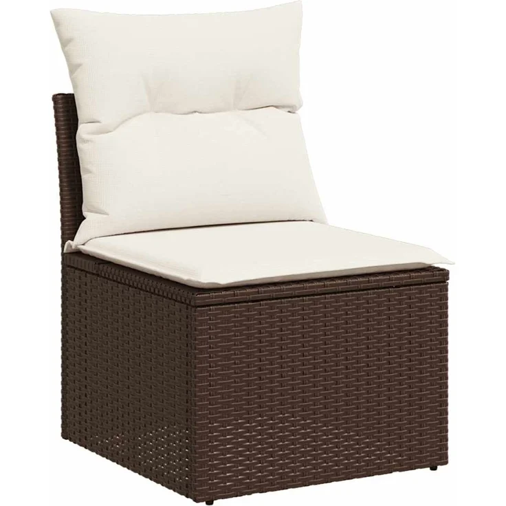 vidaXL 5-tlg. Garten-Sofagarnitur mit Kissen Braun Poly Rattan 3326154 – Bild 3