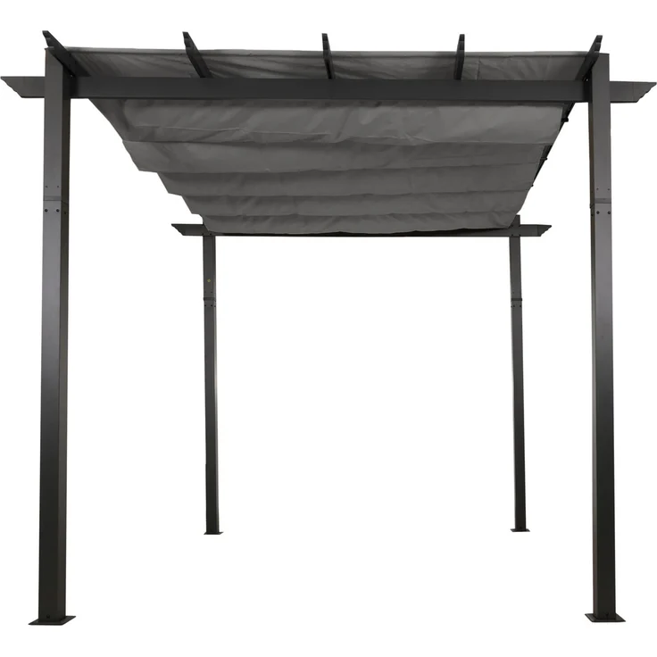 Mendler 'HWC-N93' Pergola, stabiles 8cm-Gestell mit Schiebedach UV50+ 3x3 m, Aluminium, Grau – Bild 8
