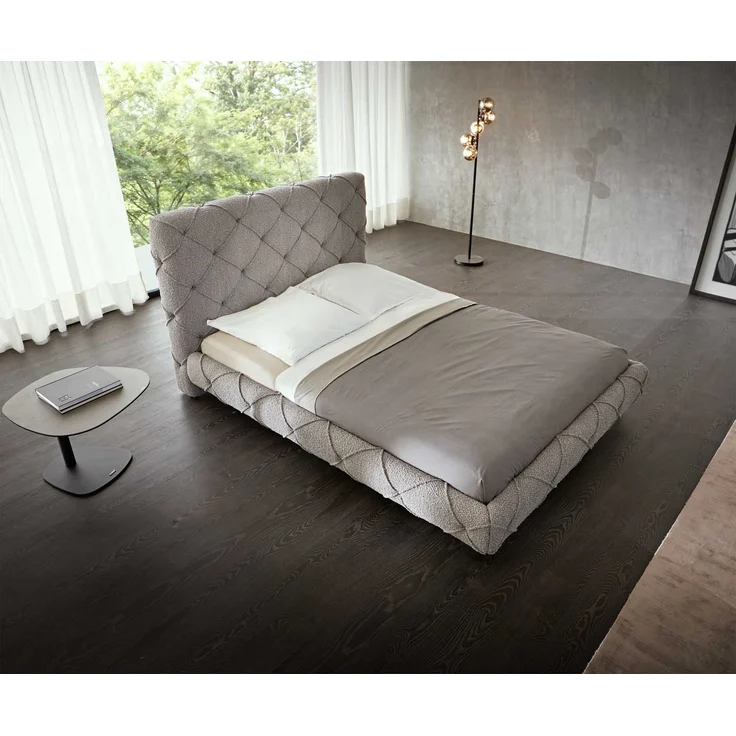 Polsterbettgestell Nayara 140x200 cm Bouclé Silbergrau – Bild 2
