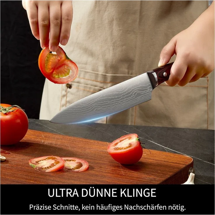 FOHERE Messer-Set 5-teilig Ultra Scharfes Küchenmesser Set, mit Geschenkbox (5-tlg) – Bild 3