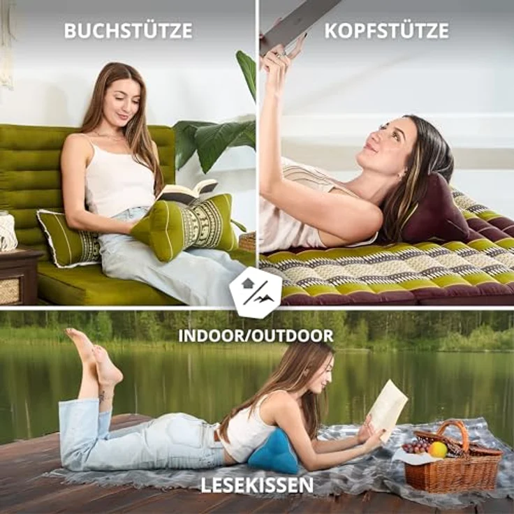livasia Nackenstützkissen Knochenkissen, vegan und handgefertigt, Ø 15x32cm, Kapok – Bild 4