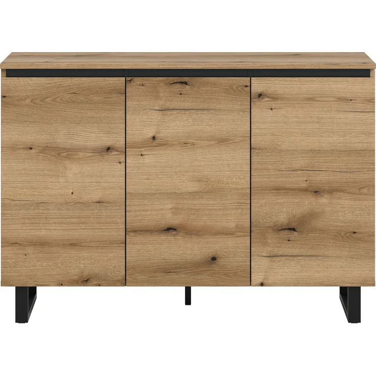 Sideboard B/H/T: 120x84x36 cm in Evoke Oak Nachbildung und schwarz – Bild 2