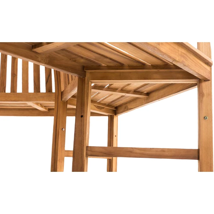 Baumbank HANIM - Holz Teak 200x100x90 cm | Halbrunde Sitzbank Mit Lehne Baumbank Gartenbank Für Baum – Bild 5
