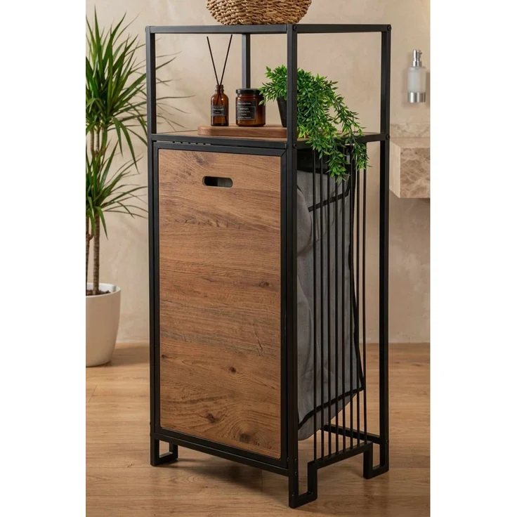 Skye Decor 'Peka9092' Badregal, Natur / Schwarz, 40 x 74 x 32 cm – Bild 4
