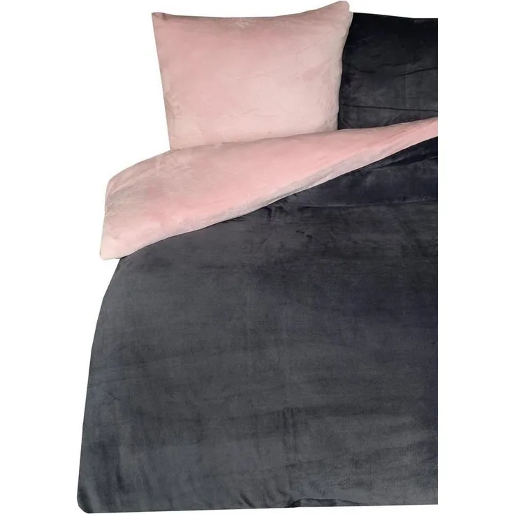Leonado Vicenti Bettwäsche 3 tlg Winter Thermo Fleece Wende Bettwäsche 200x200 cm Plüsch ROSA UNI, Fleece, 3 teilig