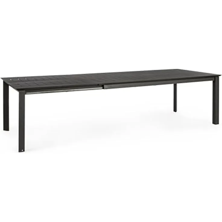 Gartentisch Ronoko aus Aluminium, ausziehbar und modern, anthrazit, ideal für 8–10 Personen