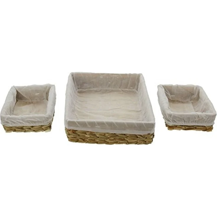 Eckiges Korbset, 3tlg. Aufbewahrungskorb Korb Brotkorb Pilzkorb Küche – Bild 3