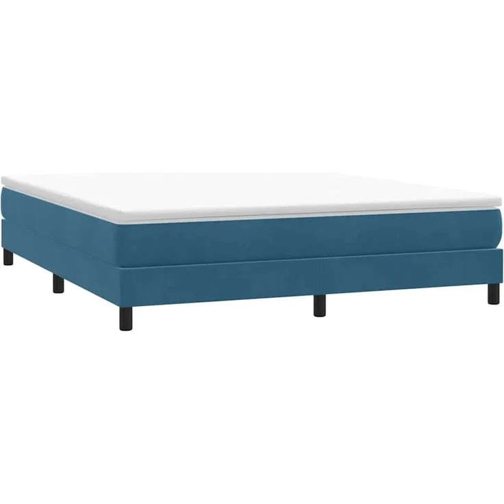 vidaXL Boxspringbett ohne Matratze Dunkelblau 180x220 cm Samt 3315889 – Bild 3
