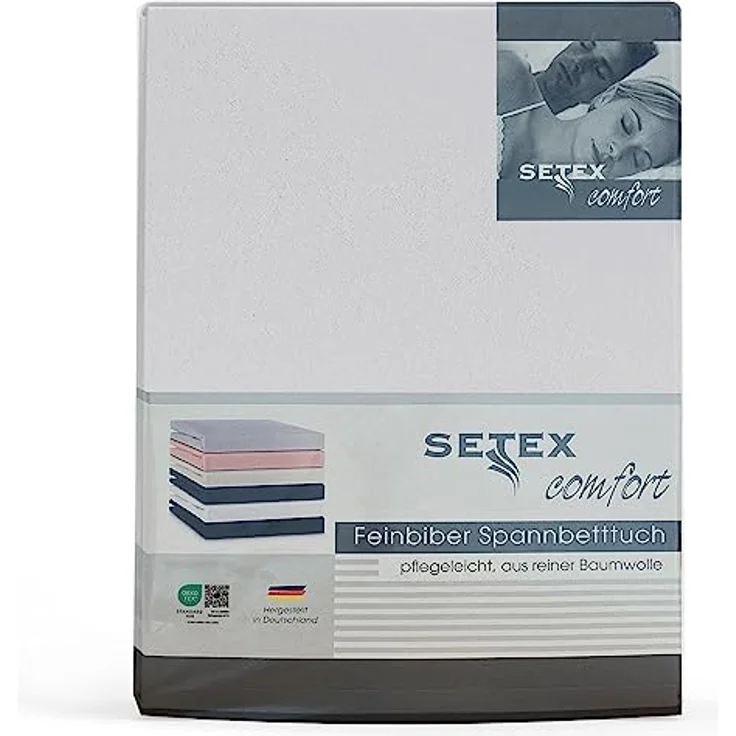 SETEX Spannbettlaken Feinbiber in Gr. 70x140, 90x200, 140x200 oder 180x200 cm, Feinbiber, Gummizug: rundum, (1 Stück), für Matratzen bis 23 cm Höhe, Winter, Bettlaken – Bild 2