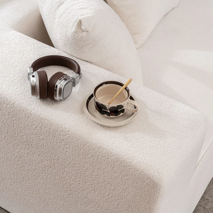 ZUBALIYA Modulares Sofa mit Chenille - Bezug, mit breiten Armlehnen, modular aufgebaut, mit Schaumstoffpolsterung – Bild 12