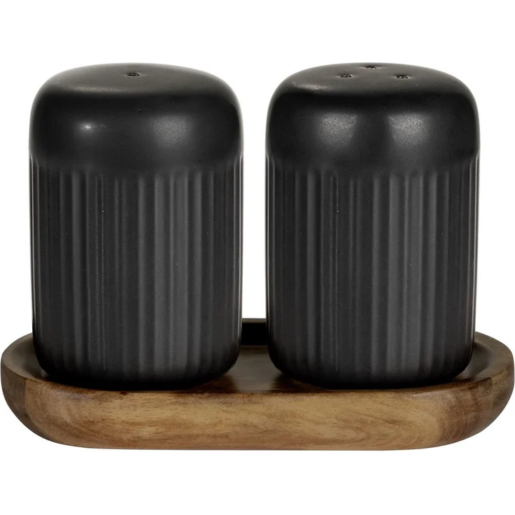 SCHÖNER WOHNEN-Kollektion Salz- / Pfefferstreuer REFIA, (1-tlg), Gewürzstreuer aus Keramik, Tablett aus Akazienholz – Bild 3