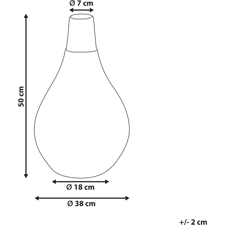 Dekovase OMBILIN 50 cm Keramik Weiß – Bild 2