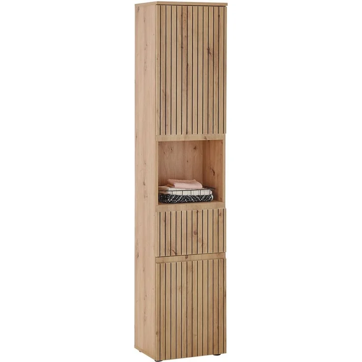 AUSTIN Badezimmer Hochschrank in Artisan Eiche Optik, Wildeiche Optik FSC-zertifiziert - Badezimmerschrank Bad Schrank mit viel Stauraum - 40 x 181 x 31 cm (B/H/T) – Bild 1