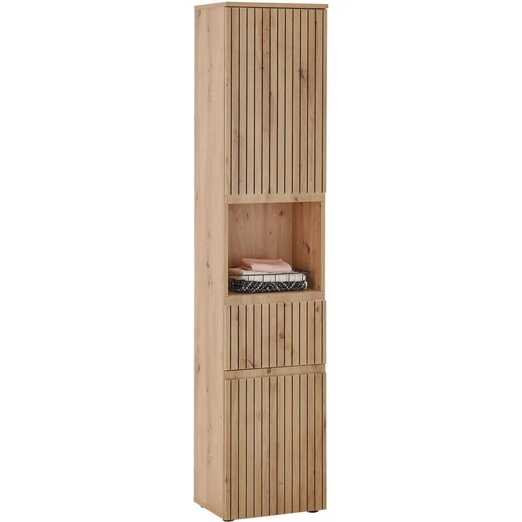 AUSTIN Badezimmer Hochschrank in Artisan Eiche Optik, Wildeiche Optik FSC-zertifiziert - Badezimmerschrank Bad Schrank mit viel Stauraum - 40 x 181 x 31 cm (B/H/T)