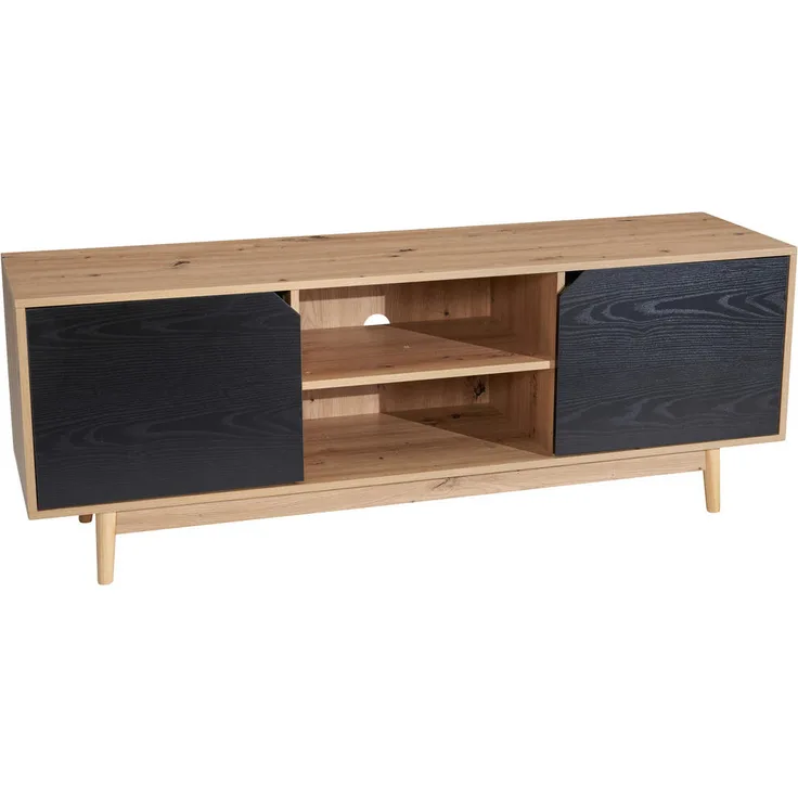 Livetastic Lowboard Eiche massiv, 150x55x40 cm, stehend, mit Drehtüren