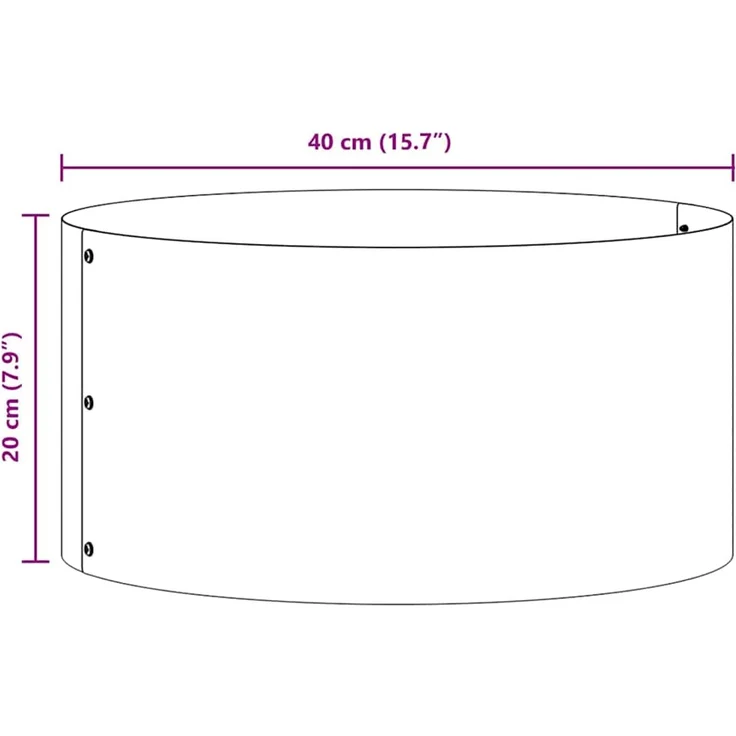 vidaXL Pflanzenring Anthrazit 40 x 40 x 20 cm Kaltgewalzter Stahl 873610 – Bild 9