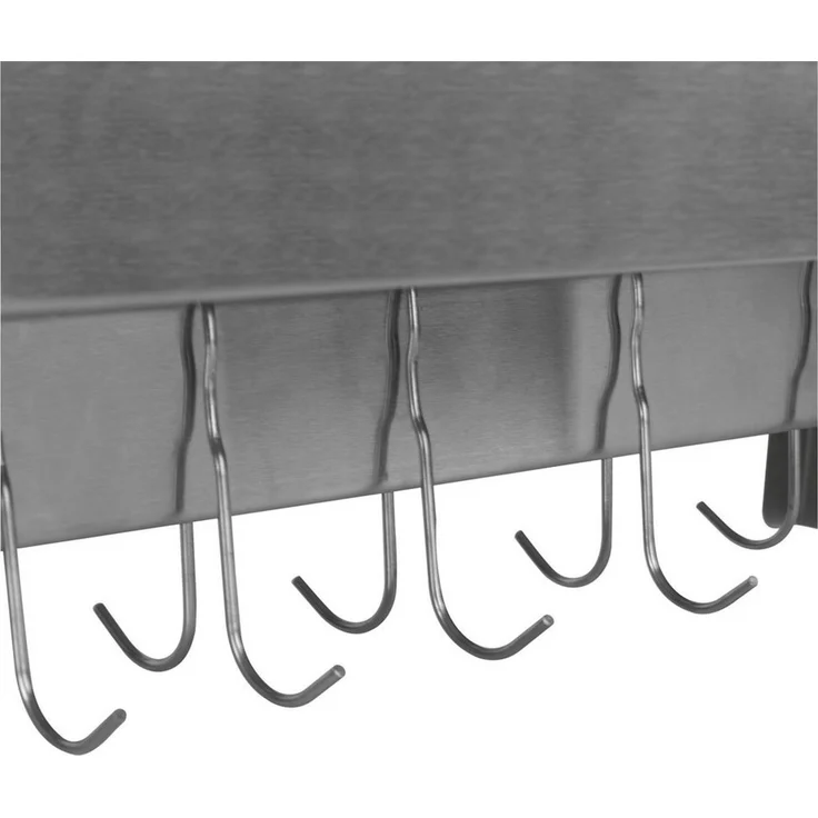 Mahlzeit Wandregal Edelstahl Wandregal, 120 x 30 cm, Klappbares Hängeregal – Bild 2