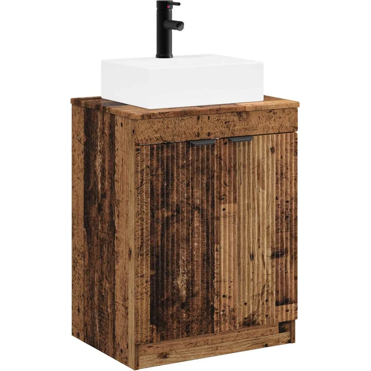 vidaXL Waschbeckenschrank Altholz 54 x 41 x 99,5 cm Holzwerkstoff 3404248 – Bild 2