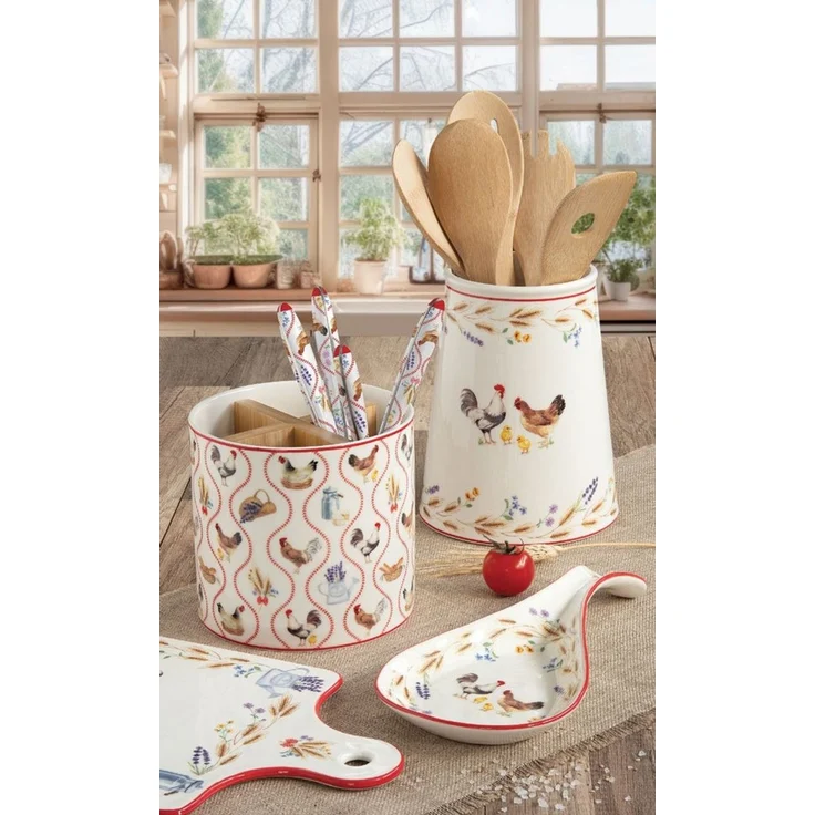 EasyLife Frühstücksteller Country Life, Spülmaschinengeeignet, Mehrfarbig, Hühner, H: 2cm – Bild 3