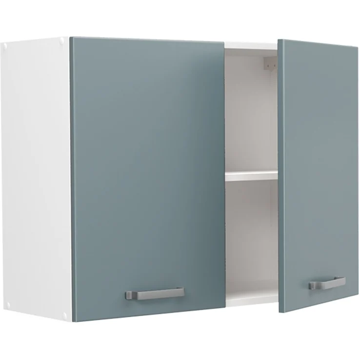 Küchenglasschrank R-Line Blau-Grau/Weiß 80 cm Vicco – Bild 3