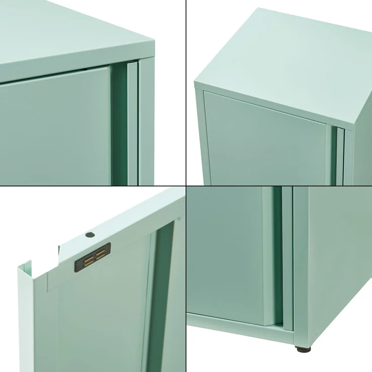 [en. casa] 'Burlöv' Metallschrank, Stahl, 88 x 40 x 35 cm, Mintgrün – Bild 6