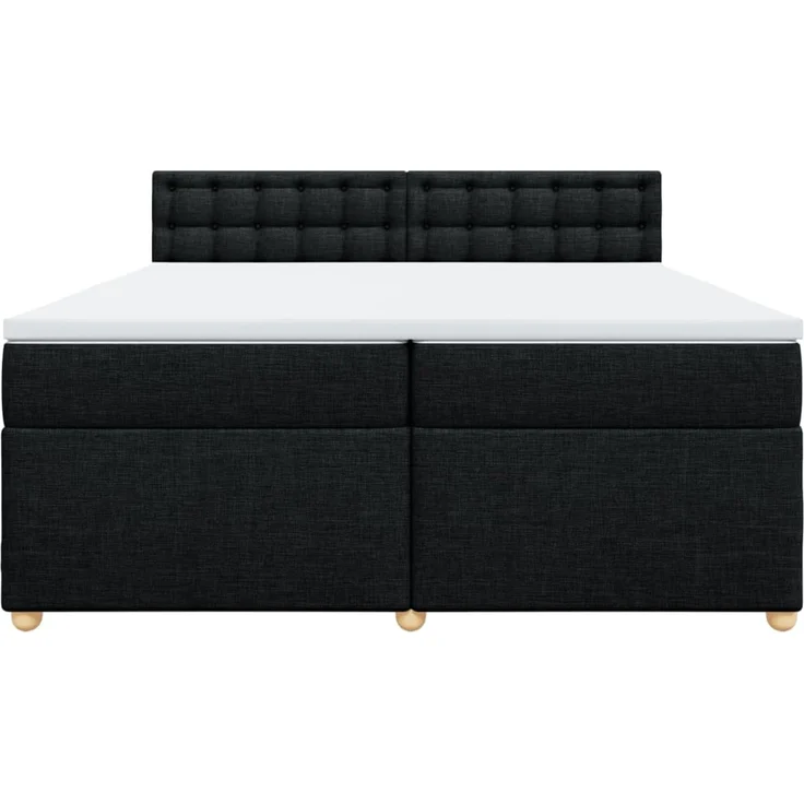 vidaXL Boxspringbett mit Matratze Schwarz 200x200 cm Stoff 3289103 – Bild 6