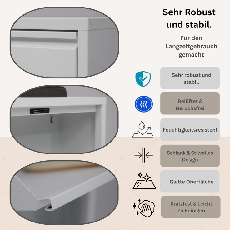 Schuhkipper Metall 50 x15 x 170 cm, 5 Klappen, weiß RAL 9003 – Bild 3