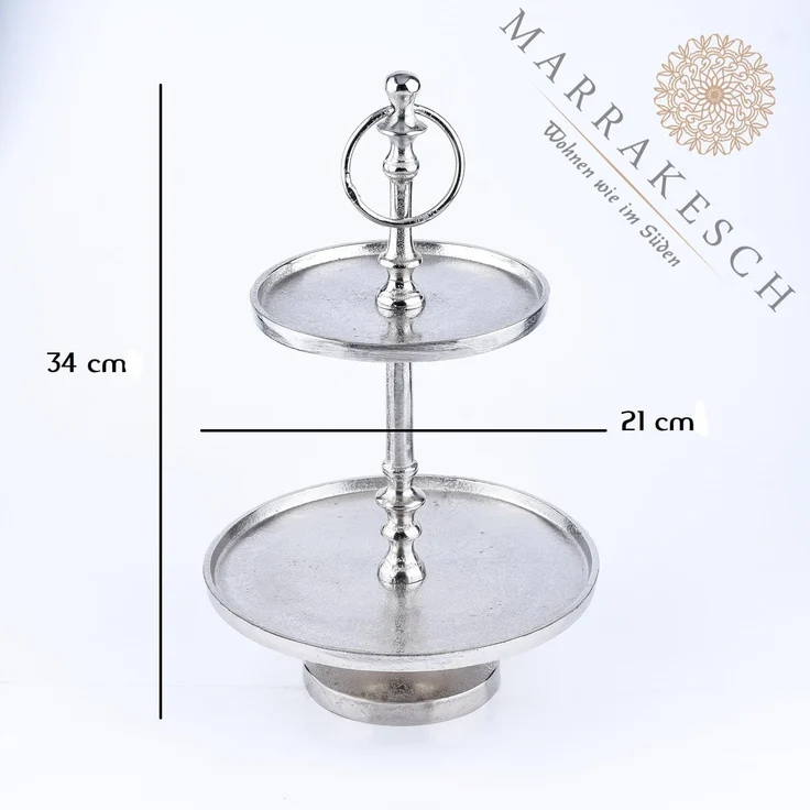 Marrakesch Orient & Mediterran Interior Etagere Etagen Etagere aus Aluminium Annika, Cupcake Ständer modern Tischdeko, Handarbeit – Bild 7