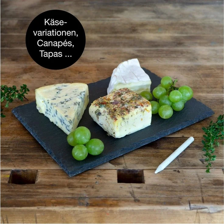 Moritz & Moritz Servierplatte Schieferplatte - Schieferset Thyme, Schiefer, (Thyme, 7-tlg), 22 x 16 cm 6er Set – Bild 2