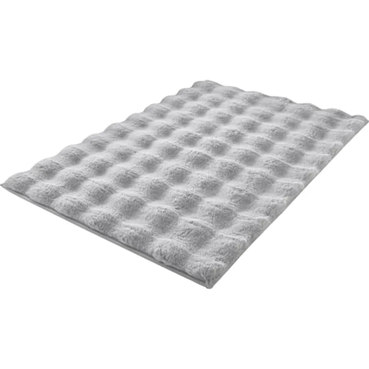 Kleine Wolke Badematte Cloud, Höhe 28 mm, rutschhemmend beschichtet, fußbodenheizungsgeeignet, Polyester, rechteckig, Badteppich, Uni Farben, Hoch-Tief Effekt, besonders weich – Bild 6